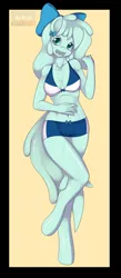 Size: 1050x2400 | Tagged: anthro, anthro oc, artist:kloudmutt, breasts, derpibooru import, female, goo pony, monster mare, oc, oc:shiny slime, original species, slime, solo, solo female, suggestive, unguligrade anthro, unofficial characters only