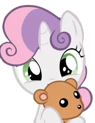 Size: 709x911 | Tagged: safe, artist:vendetatj, derpibooru import, sweetie belle, cute, diasweetes, solo, teddy bear, vector