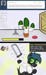 Size: 701x1139 | Tagged: artist:firehazard14, cactus, changeling, drstrangeling, hacksaw, safe