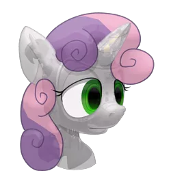 Size: 2048x2048 | Tagged: safe, artist:oddwarg, derpibooru import, sweetie belle, pony, robot, robot pony, unicorn, anatomy, bust, female, filly, foal, horn, portrait, see-through, simple background, solo, sweetie bot, transparent background