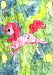 Size: 1630x2318 | Tagged: artist:raevenilonka, cutie mark, derpibooru import, pinkie pie, safe, solo, traditional art