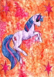 Size: 1628x2316 | Tagged: safe, artist:raevenilonka, derpibooru import, twilight sparkle, cutie mark, solo, traditional art