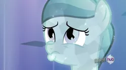 Size: 850x475 | Tagged: safe, derpibooru import, screencap, glass slipper, crystal pony, pony, games ponies play, filly, pouting