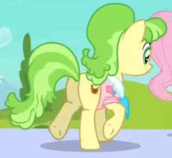 Size: 514x473 | Tagged: safe, derpibooru import, screencap, chickadee, ms. peachbottom, pony, games ponies play, female, mare, plot, raised leg, solo focus