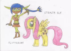 Size: 607x439 | Tagged: artist:star dragon, crossover, derpibooru import, fluttershy, safe, skylanders, stealth elf