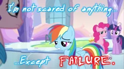 Size: 1280x719 | Tagged: blue text, derpibooru import, games ponies play, image macro, pinkie pie, princess cadance, rainbow dash, safe, twilight sparkle