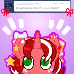 Size: 1000x1000 | Tagged: artist:redintravenous, cute, derpibooru import, earring, freckles, looking at you, oc, oc:red ribbon, safe, smiling, solo, tumblr, unofficial characters only