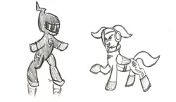 Size: 3230x1872 | Tagged: artist:commissarprower, derpibooru import, ponified, safe, shadow, sketch, space channel 5, ulala