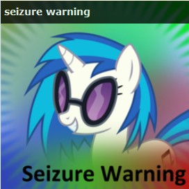 Size: 272x273 | Tagged: safe, derpibooru import, vinyl scratch, pony, derpibooru, joke, meta, official spoiler image, seizure warning, solo, spoilered image joke