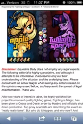 Size: 640x960 | Tagged: applejack, derpibooru import, equestria daily, fighting is magic, ios, iphone, oc, safari, safe, text, twilight sparkle