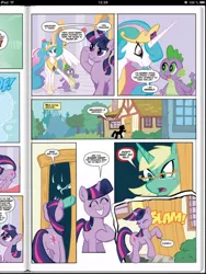 Size: 768x1024 | Tagged: comic, derpibooru import, glasses, idw, idw advertisement, idw micro series, official comic, preview, princess celestia, safe, spike, summer mane, twilight sparkle
