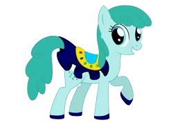 Size: 4660x3494 | Tagged: absurd resolution, artist:bluemeganium, clothes, cute, derpibooru import, dress, earring, jewelry, looking at you, raised hoof, saddle, safe, shoes, simple background, smiling, solo, spring melody, sprinkle medley, transparent background, vector