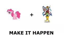 Size: 1176x700 | Tagged: safe, derpibooru import, pinkie pie, digimon, exploitable meme, make it happen, meta, piedmon