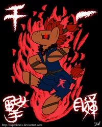 Size: 800x1000 | Tagged: akuma, artist:superkruxx, derpibooru import, gouki, ponified, safe, street fighter