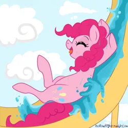 Size: 450x450 | Tagged: 30 minute art challenge, artist:lulubell, derpibooru import, pinkie pie, safe, solo, water slide