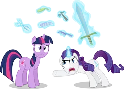 Size: 13823x9926 | Tagged: absurd resolution, artist:psyxofthoros, comb, derpibooru import, hammer, insulting rarity, measuring tape, rarity, safe, scissors, simple background, sword, transparent background, twilight sparkle, vector