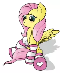 Size: 682x831 | Tagged: artist:geekygami, clothes, derpibooru import, fluttershy, safe, socks, solo, striped socks