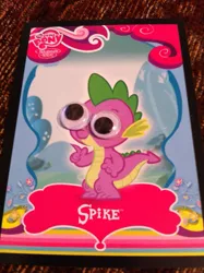 Size: 775x1037 | Tagged: safe, derpibooru import, spike, googly eyes, trading card