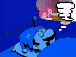 Size: 595x447 | Tagged: crossover, derpibooru import, dream, edit, edited screencap, flute, mario, meme, musical instrument, pinkie pie, puffy cheeks, safe, screencap, super mario bros., super mario bros. 2, super mario bros. 3, swarm of the century, warp whistle