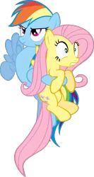 Size: 2641x4963 | Tagged: artist:yenshin, derpibooru import, fluttershy, rainbow dash, safe, secret of my excess, simple background, transparent background, vector