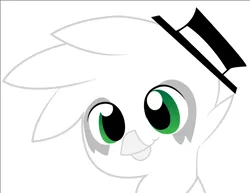 Size: 984x760 | Tagged: safe, derpibooru import, oc, oc:jackleapp, unofficial characters only, gryphon, bust, cute, griffin village, griffonsona, hat, looking at you, musician, portrait, simple background, smiling, solo, :t, white background, wip