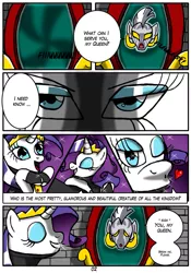 Size: 619x885 | Tagged: artist:otakon, comic, comic:snowhite, derpibooru import, rarity, safe, zebra, zecora