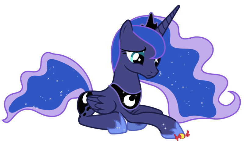 Size: 8000x4700 | Tagged: absurd resolution, artist:90sigma, candy, derpibooru import, food, princess luna, prone, safe, simple background, solo, svg, .svg available, transparent background, vector