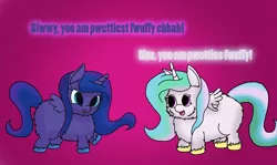 Size: 1024x610 | Tagged: artist:inkiepie, derpibooru import, flufflestia, fluffy pony, lunafluff, princess celestia, princess luna, safe