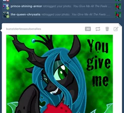 Size: 500x455 | Tagged: artist:texasuberalles, derpibooru import, female, male, queen chrysalis, safe, shining armor, shining chrysalis, shipping, straight, tumblr, tumblr screen cap