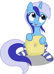 Size: 7842x10613 | Tagged: absurd resolution, artist:agamnentzar, artist:tryhardbrony, clothes, cute, derpibooru import, minubetes, minuette, pillow, safe, simple background, socks, solo, striped socks, transparent background, vector