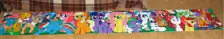 Size: 3072x541 | Tagged: safe, artist:rphb, derpibooru import, angel bunny, apple bloom, applejack, berry punch, berryshine, big macintosh, carrot cake, cheerilee, cup cake, fluttershy, granny smith, gummy, madame le flour, mayor mare, minuette, mr. turnip, opalescence, photo finish, pinkie pie, rainbow dash, rainbowshine, rocky, roseluck, sapphire shores, scootaloo, sir lintsalot, spike, sweetie belle, twilight sparkle, winona, zecora, cockatrice, pony, zebra, cutie mark crusaders, foal, perler beads, photo, poster, scooter, vector, wip