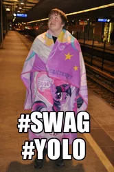 Size: 680x1024 | Tagged: blanket, brony, derpibooru import, hashtag, human, irl, irl human, photo, safe, swag, towel, twilight sparkle, yolo