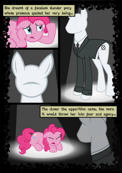 Size: 744x1052 | Tagged: artist:mashuga31, comic, derpibooru import, fanfic:silent ponyville, pinkie pie, safe, slendermane, slenderpony