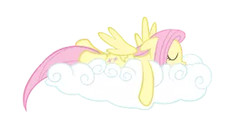 Size: 5338x3000 | Tagged: safe, artist:rox159th, derpibooru import, fluttershy, pegasus, pony, cloud, eyes closed, female, lying on a cloud, mare, on a cloud, simple background, sleeping, solo, transparent background, vector