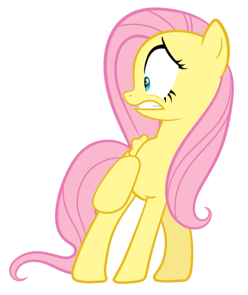 Size: 8417x10000 | Tagged: safe, artist:proenix, derpibooru import, fluttershy, pegasus, pony, absurd resolution, female, gritted teeth, mare, raised hoof, scared, simple background, solo, transparent background, vector