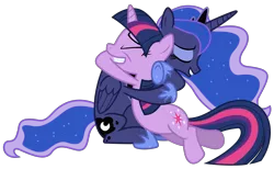 Size: 6000x3700 | Tagged: absurd resolution, a canterlot wedding, artist:90sigma, derpibooru import, hug, princess luna, safe, simple background, svg, transparent background, twilight sparkle, vector