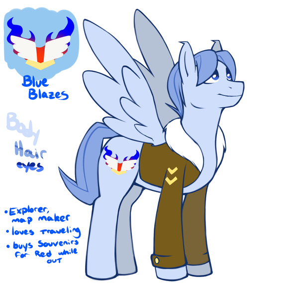 Size: 1280x1317 | Tagged: safe, alternate version, artist:redintravenous, derpibooru import, oc, oc:blue blazes, unofficial characters only, pegasus, pony, ask red ribbon, bomber jacket, clothes, image, jacket, male, png, reference sheet, solo, stallion