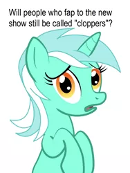 Size: 900x1200 | Tagged: suggestive, derpibooru import, lyra heartstrings, pony, unicorn, equestria girls, clopping, conspiracy lyra, equestria girls drama, exploitable meme, female, implied masturbation, mare, meme, solo, text