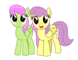 Size: 1400x1080 | Tagged: safe, artist:bluemeganium, derpibooru import, merry may, parasol, pony, background pony, cute, duo, duo female, female, looking at you, simple background, smiling, transparent background, vector