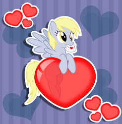 Size: 563x571 | Tagged: safe, artist:kennyklent, derpibooru import, derpy hooves, pegasus, pony, animated, cute, female, flapping, floating, heart, hearts and hooves day, leaning, letter, mail, mare, mouth hold, nom, smiling, solo, spread wings, valentine