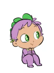 Size: 301x407 | Tagged: safe, artist:girgrunny, derpibooru import, edit, spike, the cutie mark chronicles, baby, baby spike, cropped, cute, footed sleeper, humanized, newborn spike, spikabetes