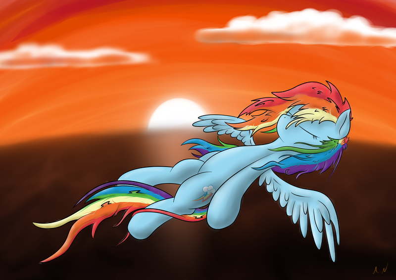 Size: 4092x2893 | Tagged: artist:alexthebrony, derpibooru import, rainbow dash, safe, sunset