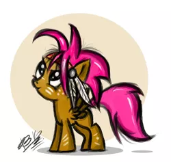 Size: 917x871 | Tagged: safe, artist:djqe, derpibooru import, scootaloo, native american, solo, squawtaloo