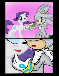 Size: 788x1013 | Tagged: safe, artist:kaiamurosesei, derpibooru import, rarity, crossover, crossover shipping, female, male, shipping, silver the hedgehog, sonic the hedgehog, sonic the hedgehog (series), straight
