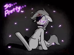 Size: 1032x774 | Tagged: artist:serendipity-kitty, blood, glowing eyes, grayscale, grimdark, lesboloo, monochrome, neo noir, partial color, scootaloo