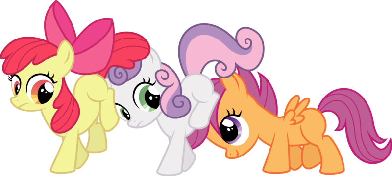 Size: 9724x4393 | Tagged: absurd resolution, apple bloom, artist:deadparrot22, cutie mark crusaders, derpibooru import, horn, horn penetration, love train, pushing, questionable, rump push, scootaloo, show accurate, simple background, sweetie belle, the cutie mark chronicles, transparent background, vector, wings