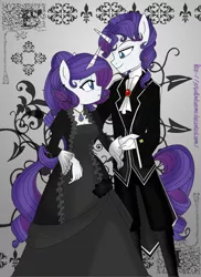 Size: 1387x1904 | Tagged: anthro, artist:jaquelindreamz, clothes, derpibooru import, dress, elusive, rarity, rule 63, safe, self ponidox