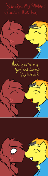 Size: 671x2429 | Tagged: questionable, artist:autonomous-zed, derpibooru import, big macintosh, spitfire, earth pony, pony, ask, comic, female, grimdark big mac, macinfire, male, shipping, stallion, straight, tumblr, vulgar