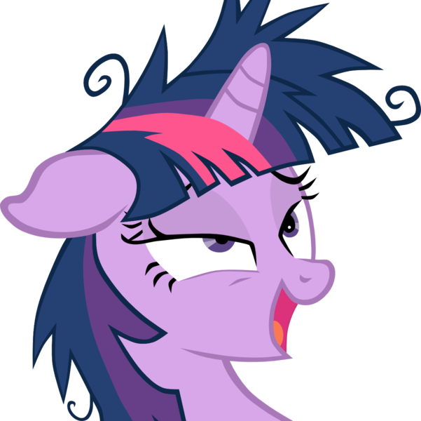 Size: 1189x1188 | Tagged: safe, derpibooru import, twilight sparkle, pony, unicorn, ahegao, bust, female, floppy ears, lidded eyes, mare, messy mane, mismatched eyes, nut, open mouth, out of context, reaction image, simple background, smiling, solo, transparent background, twilight snapple, unicorn twilight, vector