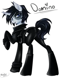 Size: 808x989 | Tagged: artist:magicarin, domino, marvel, ponified, safe, x-men
